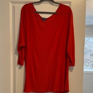 Vince Vibrant Orange/Red Tunic Top